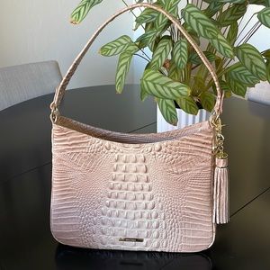 Brahmin blush pink handbag with tassel keychain.  Like new